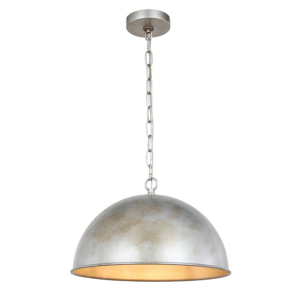 Back. Living District - Marion Collection Pendant D15 H19 Lt:1 Vintage Silver Finish - Vintage Silver.