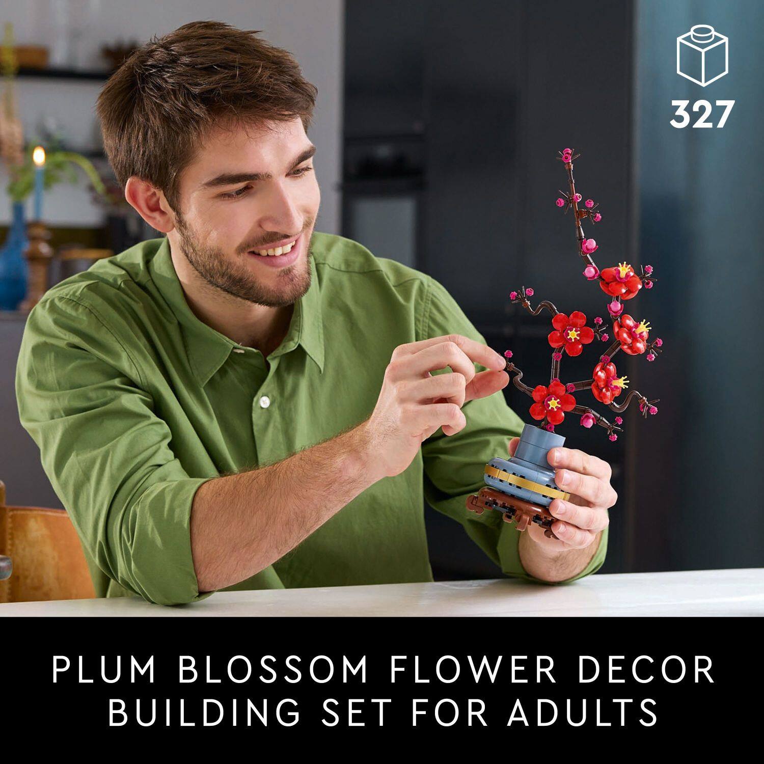 327 Plum Blossom Flower Decor Building Set for Adults