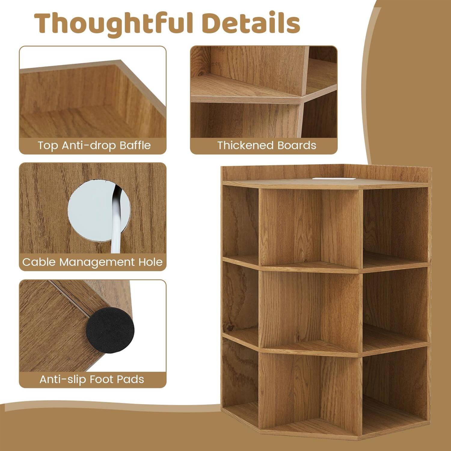 Thoughtful Details

- Top Anti-drop Baffle
- Thickened Boards
- Cable Management Hole
- Anti-slip Foot Pads