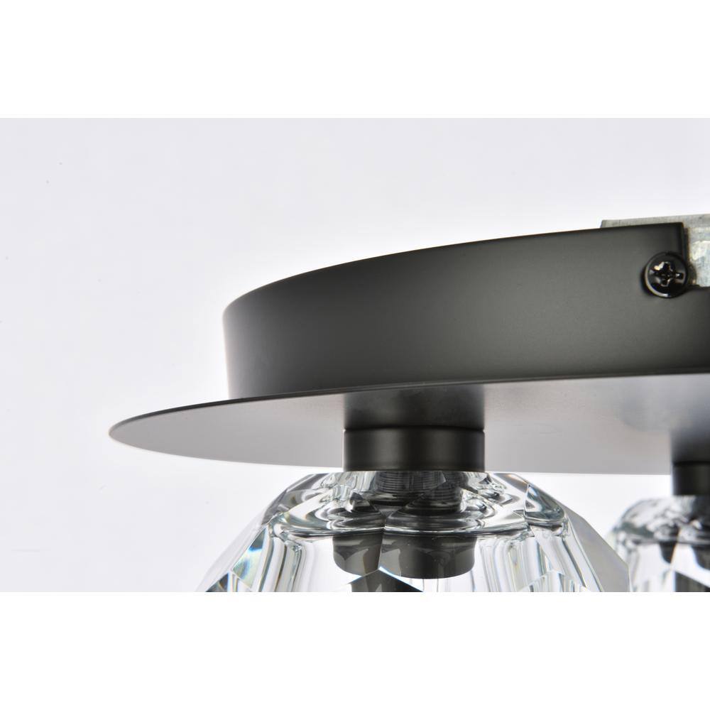 Alt View 1. Elegant Lighting - Graham 3 Light Ceiling Lamp in Black - Black And Clear.