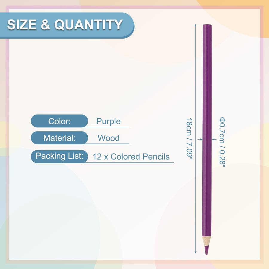 Unique Color Unique Bargains Colored Pencils Set, 6pcs Oil Color Pencils Wooden ...