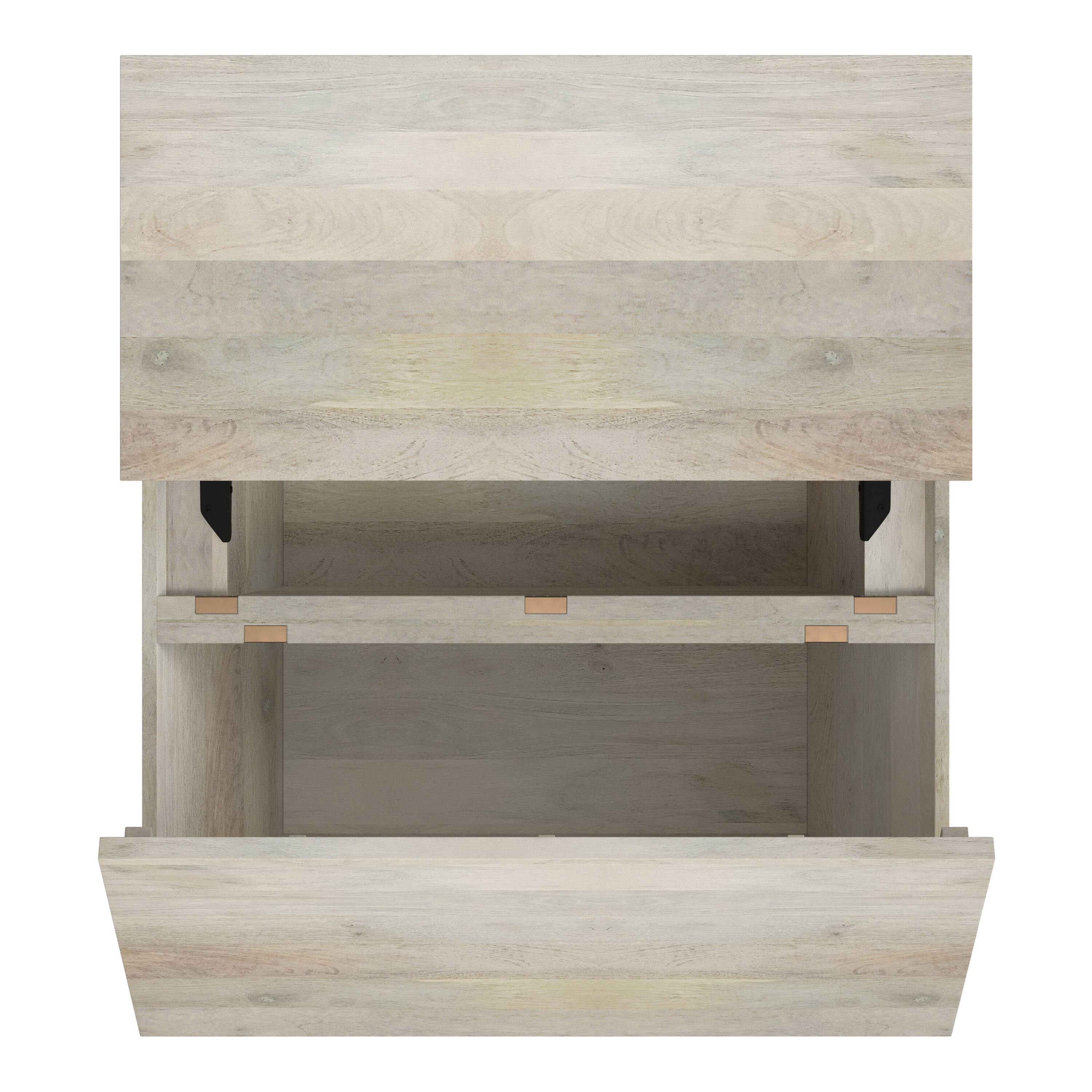 Alt View 4. Simpli Home - Abba 36 inch Wide Solid Mango Modern Lift Top Coffee Table in White Wash - White Wash.