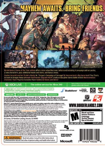 Jogo Borderlands 2 (GOTY) - Xbox 360