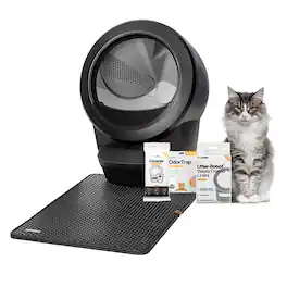 Whisker - Litter-Robot 4 Smart App-Controlled Self-Cleaning Litter Box Core Accessories Bundle - Black