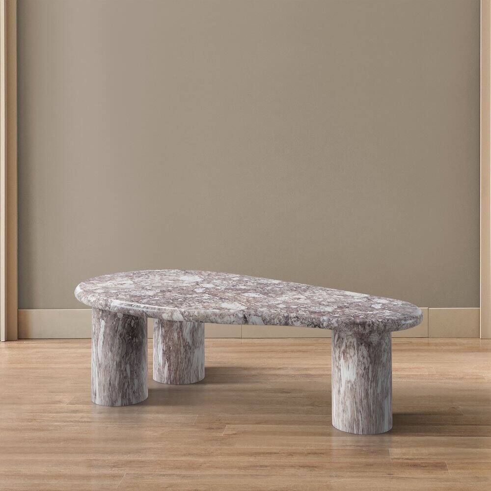 Alt View 1. Meridian Furniture - Sassari Brown Marble Finish Concrete Coffee Table - Brown.