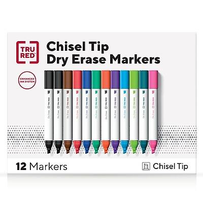 TRU RED  
Chisel Tip Dry Erase Markers  
ENHANCED INK SYSTEM  
12 Markers  
Chisel Tip