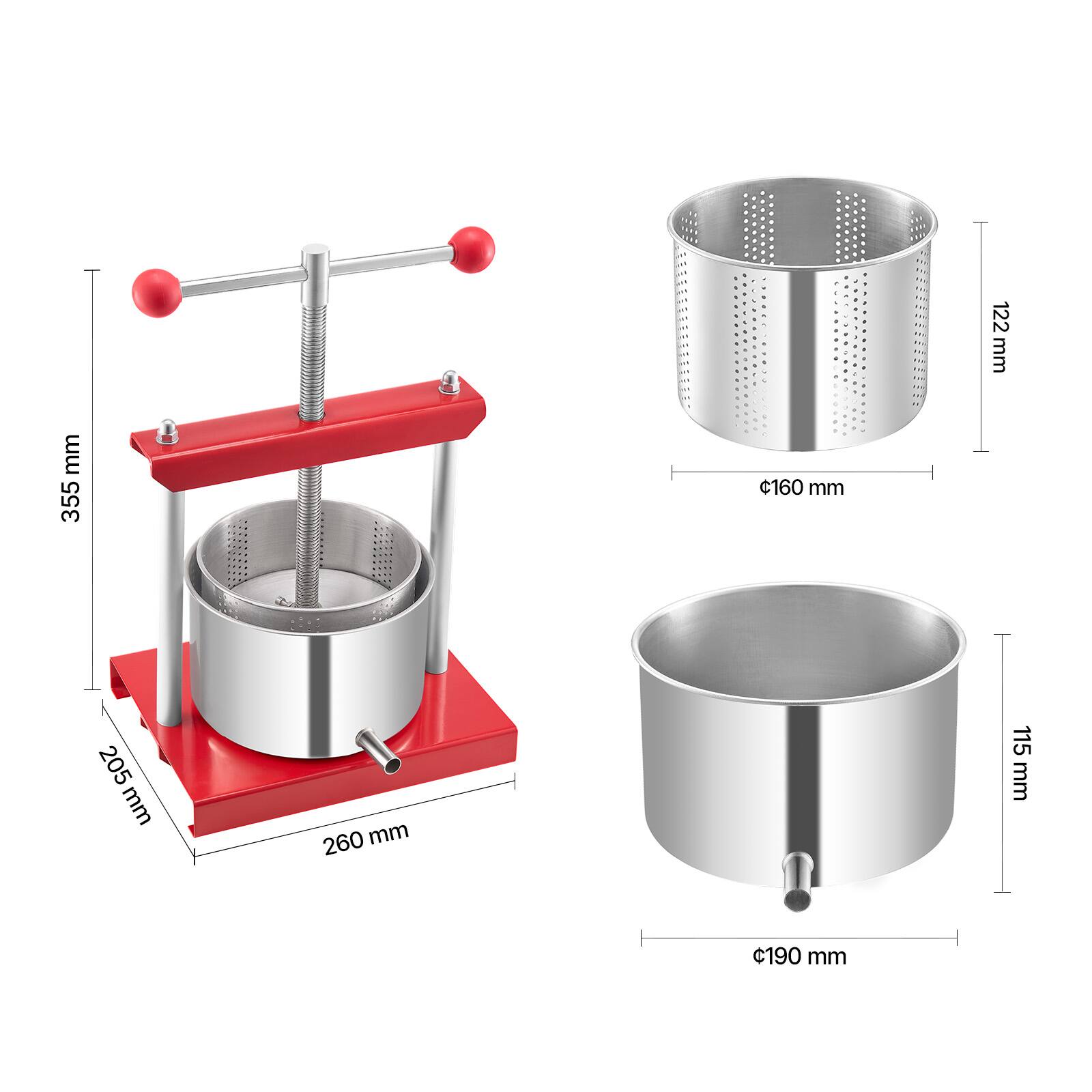 - 355 mm
- 260 mm
- 205 mm
- 122 mm
- Ø160 mm
- 115 mm
- Ø190 mm