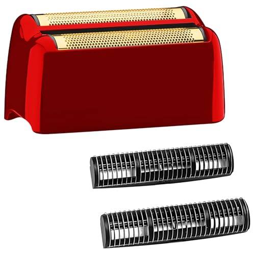 Front. DORLUKFU - FX3 Shaver Replacement Head Compatible with BaByliss Pro FX3 Foil Shaver, Hypoallergenic Gold Foil, Red.