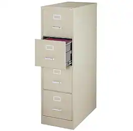 Staples - Commercial 4-Drawer Vertical File Cabinet, Locking, Letter, /Beige, 25"D (25162D) - Putty