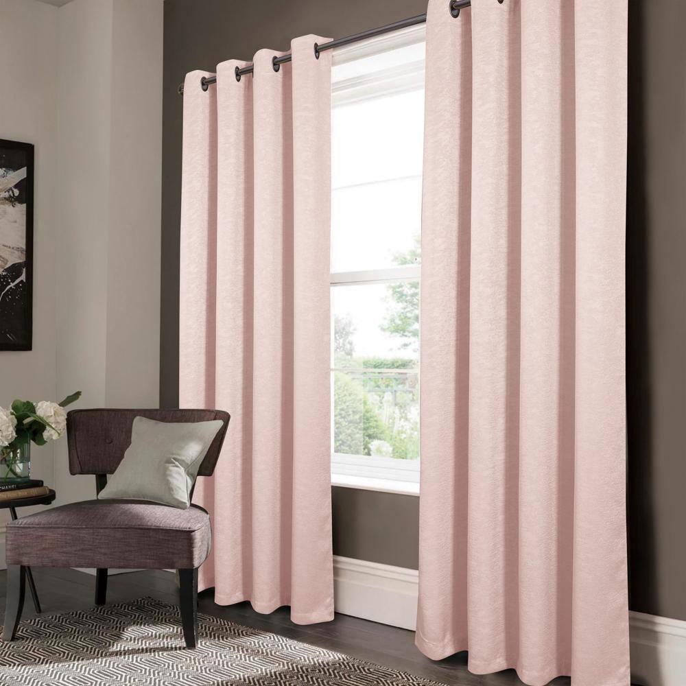Olivia Gray - San Juan Embossed Blackout Grommet Single Panel - 52x84" - blush