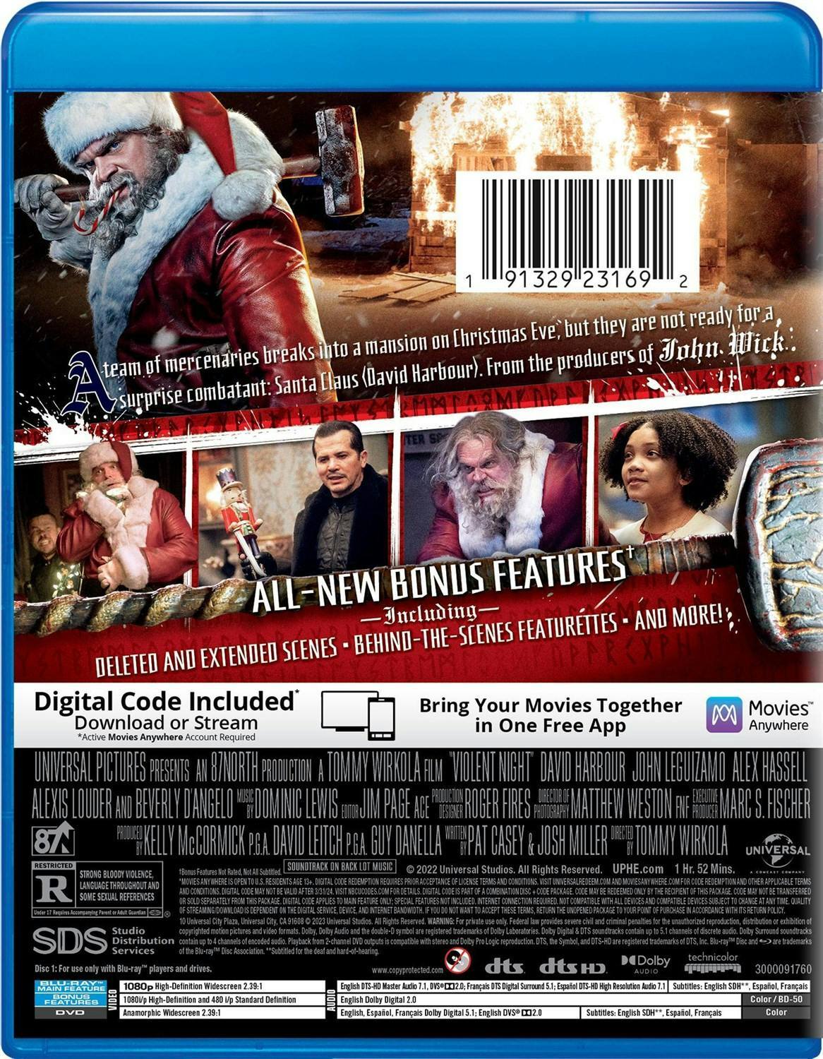 Back. Violent Night (Blu-ray + DVD + Digital Copy) [Blu-ray].
