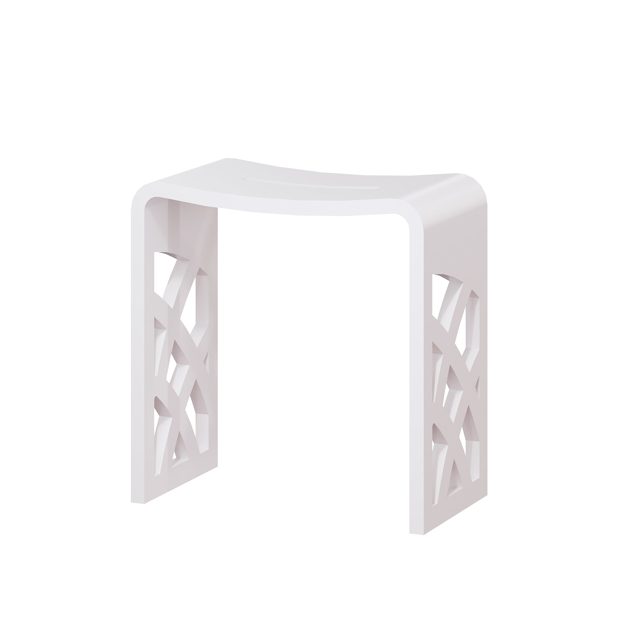 Front. Boyel Living - 9.06 in. W Freestanding Solid Surface Shower Seat in Matte White - Matte White.