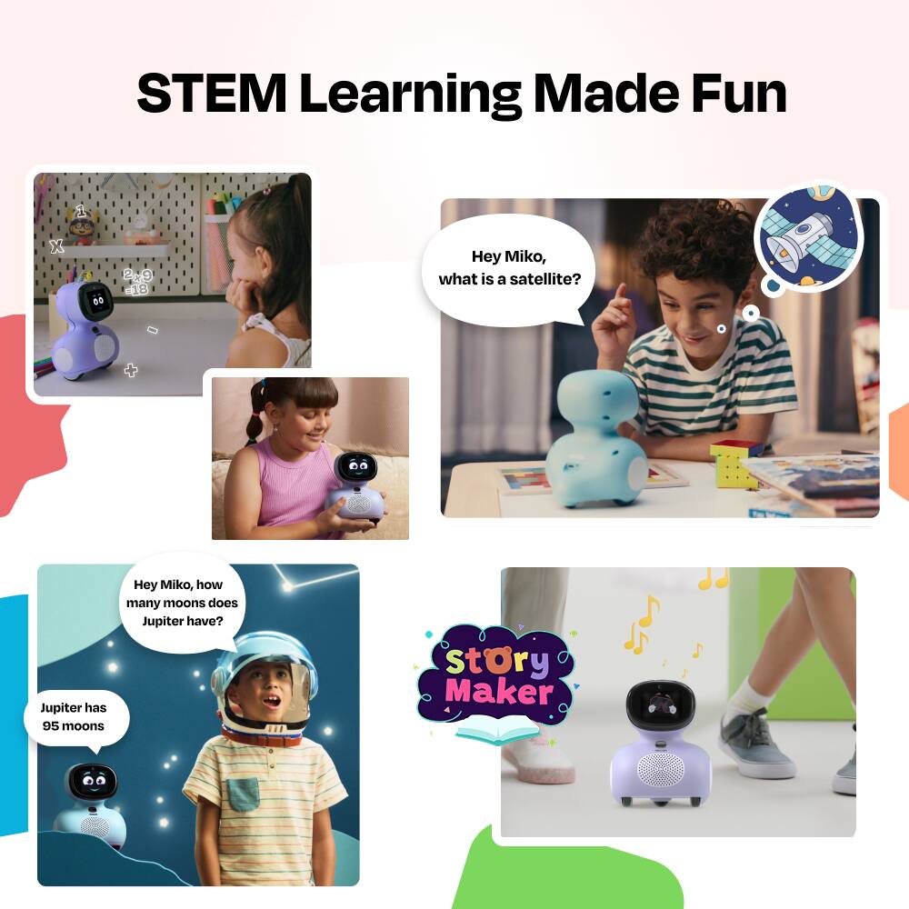 STEM Learning Made Fun

Hey Miko, what is a satellite?

Hey Miko, how many moons does Jupiter have? Jupiter has 95 moons

Story Maker