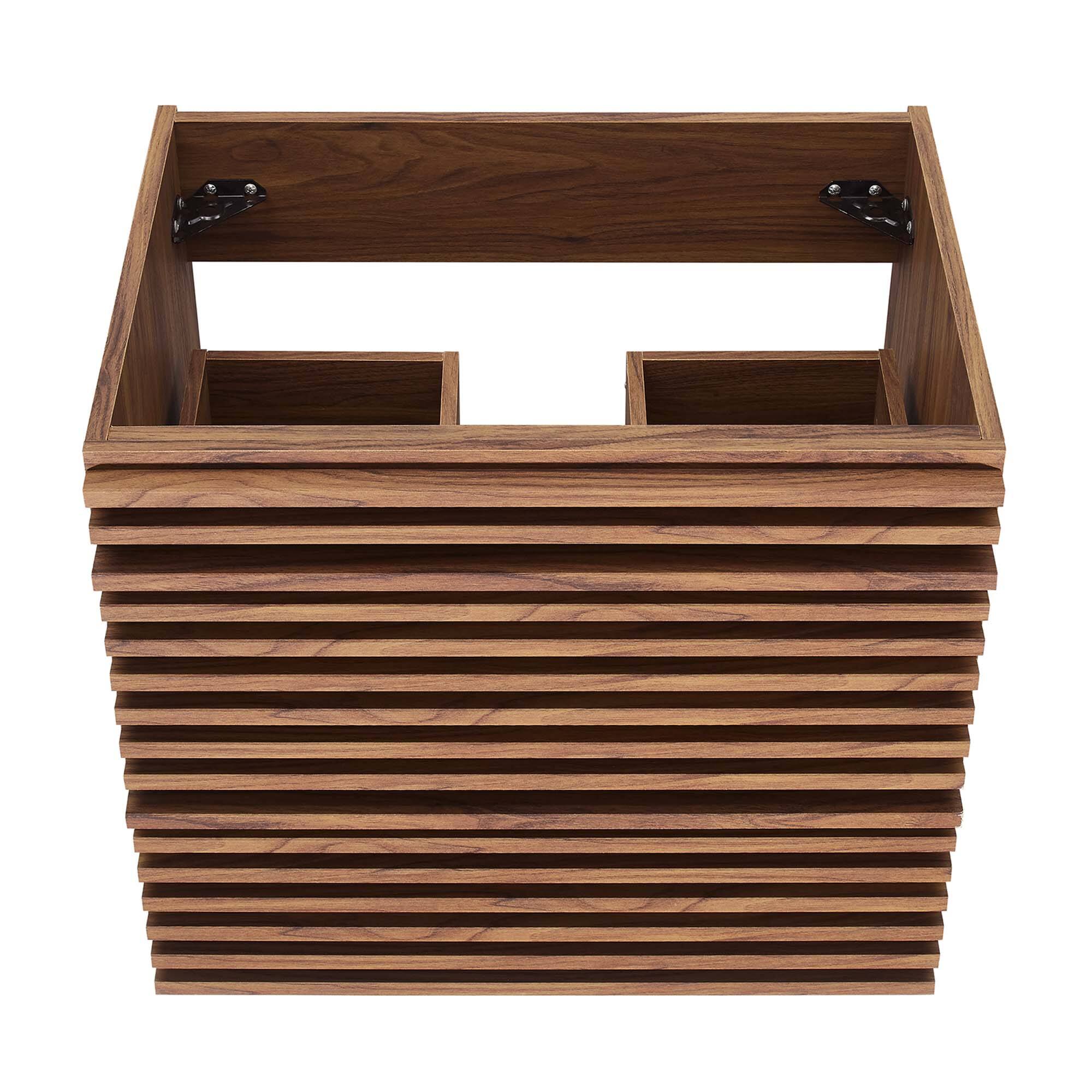 Alt View 4. Modway - Render Wall-Mount Bathroom Cabinet Basin Not Included by Modway - Walnut.