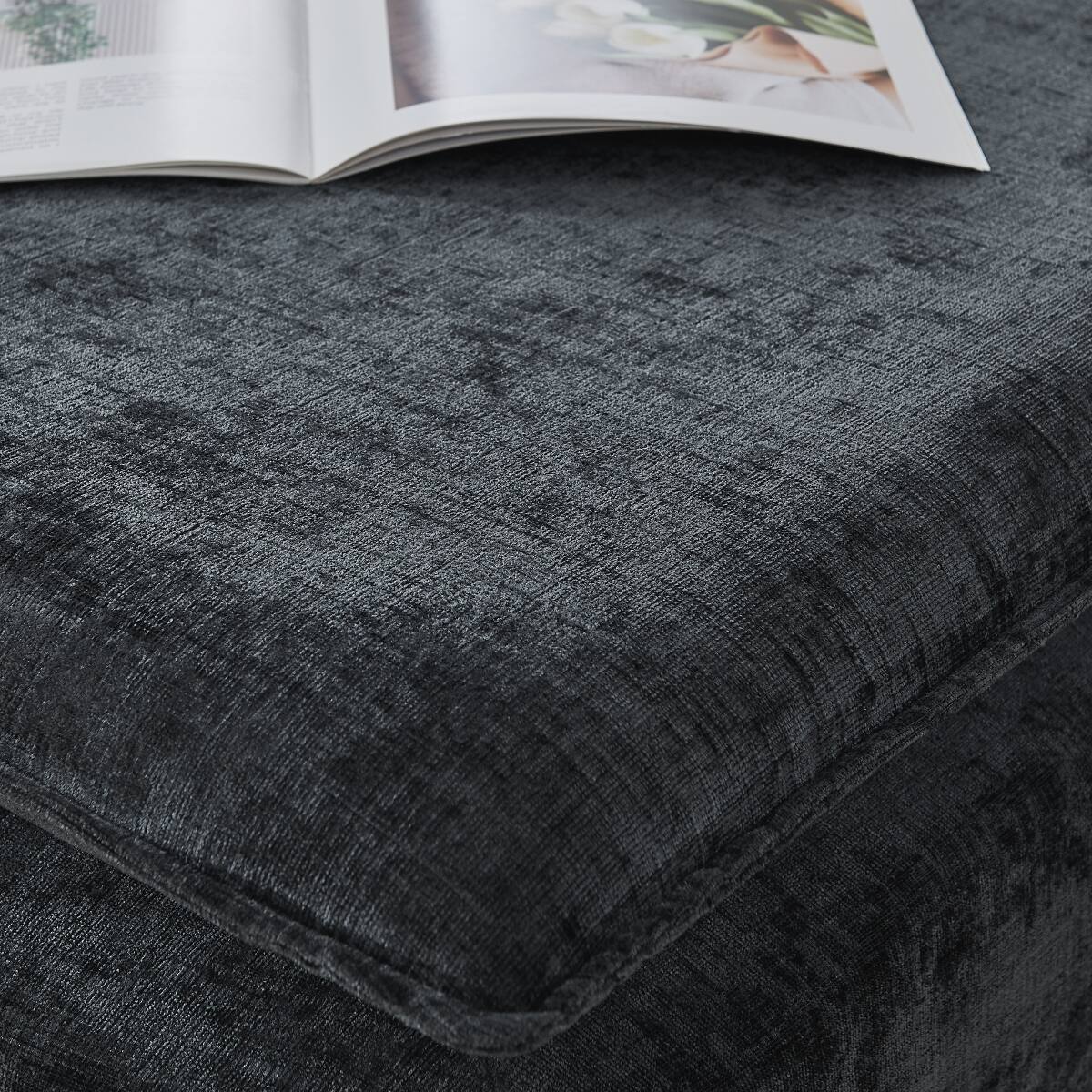 Alt View 4. Ropilly - Ropilly U Shaped Modular Sectional Sofa, Chenille Upholstered 6 Seat Deep Seat Couch, Black - Black.
