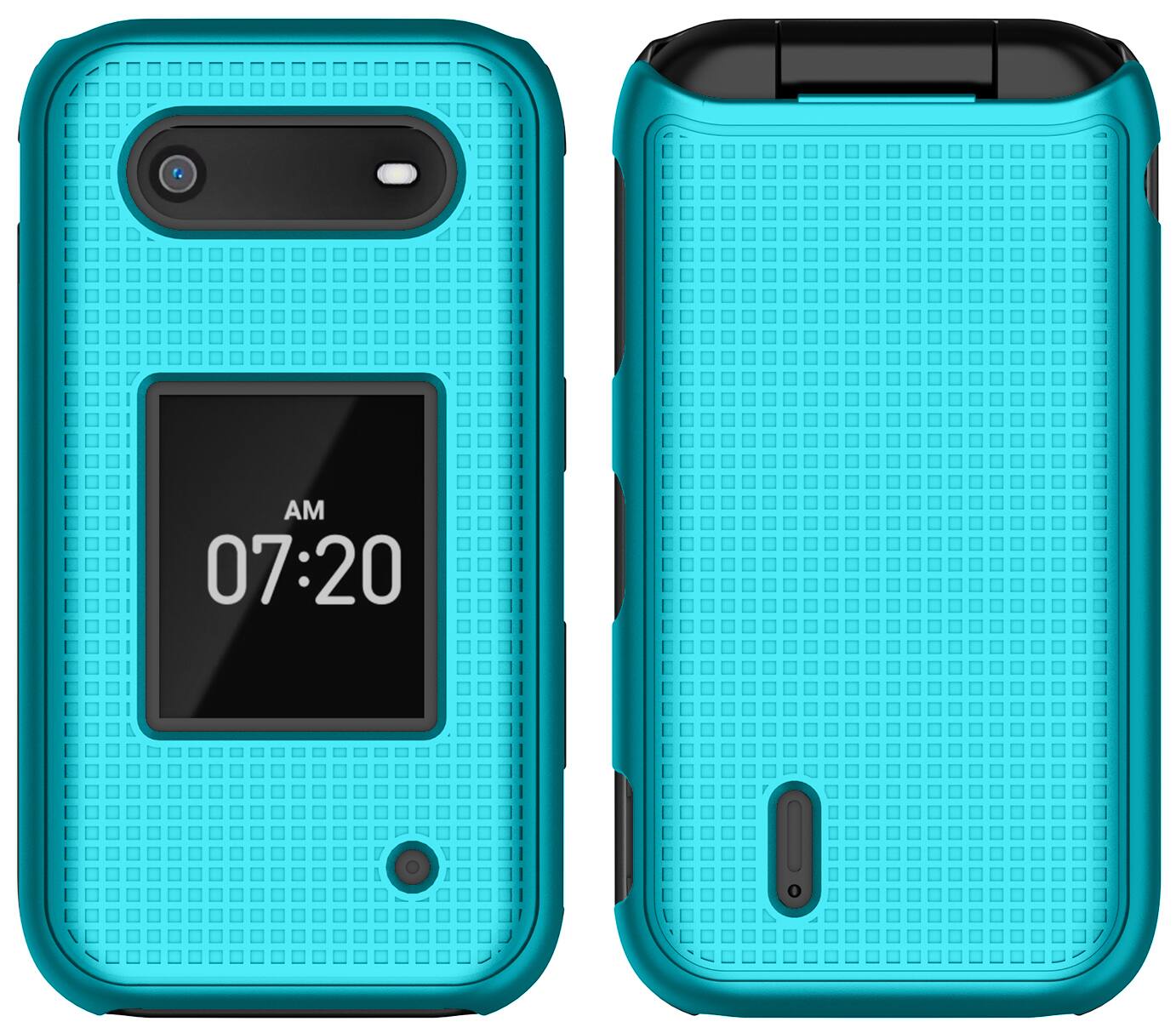 Alt View 3. Nakedcellphone - Hard Case for Nokia 2760 2780 Flip Phone - Teal.