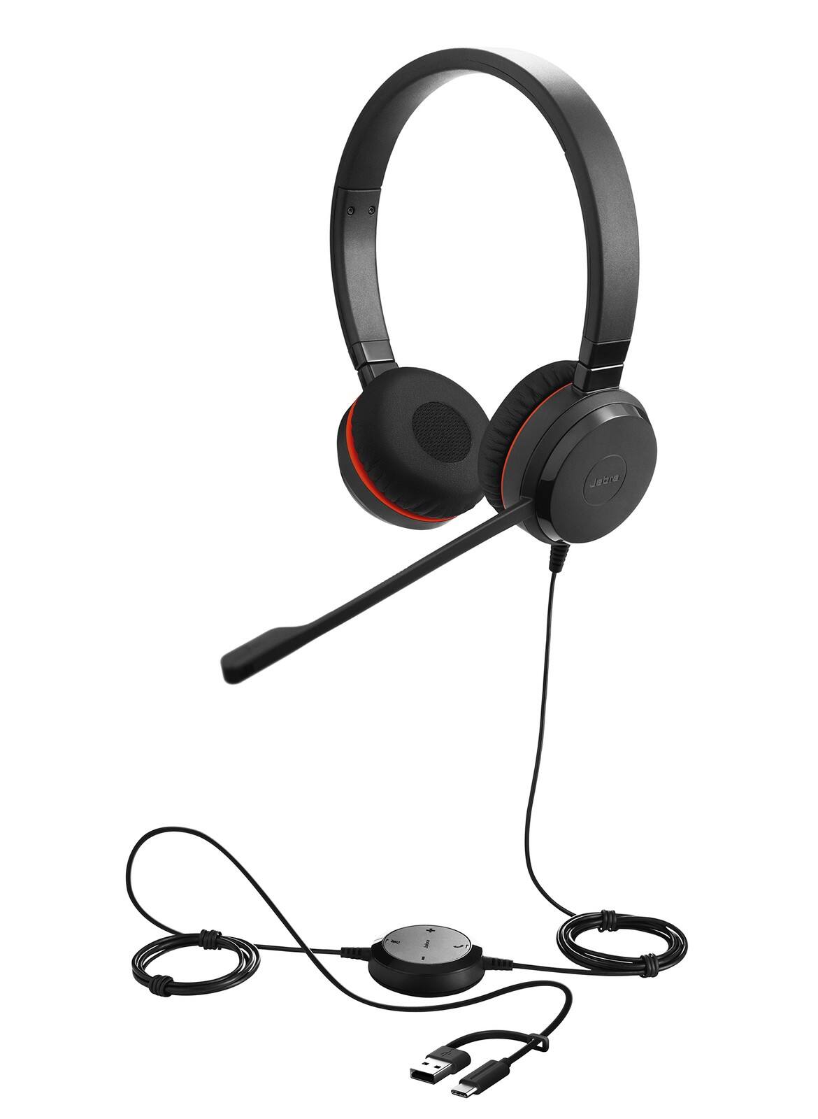 Back. Jabra - Jabra Evolve 30 II - USB-C/A, MS Stereo - Microsoft Teams Certification - Stereo - USB Type A, USB Type C, Mini-phone - Black.