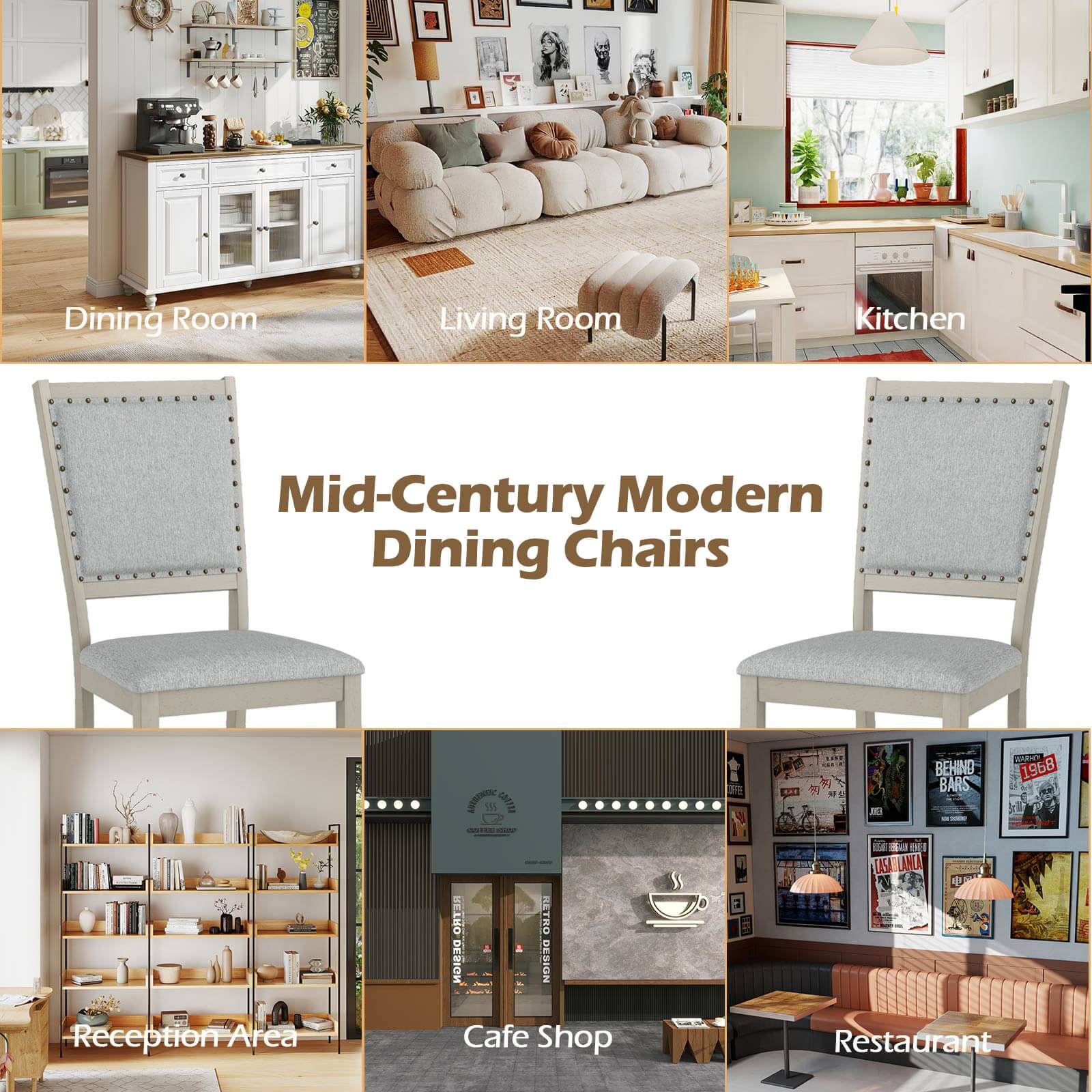 Dining Room  
Living Room  
Kitchen  

Mid-Century Modern Dining Chairs  

Reception Area  
Cafe Shop  
Restaurant  

BEHIND BARS  
1968 RETRO HOTEL  
HOTEL DESIGN  
LASITANCA  

BEHIND BARS  
1968