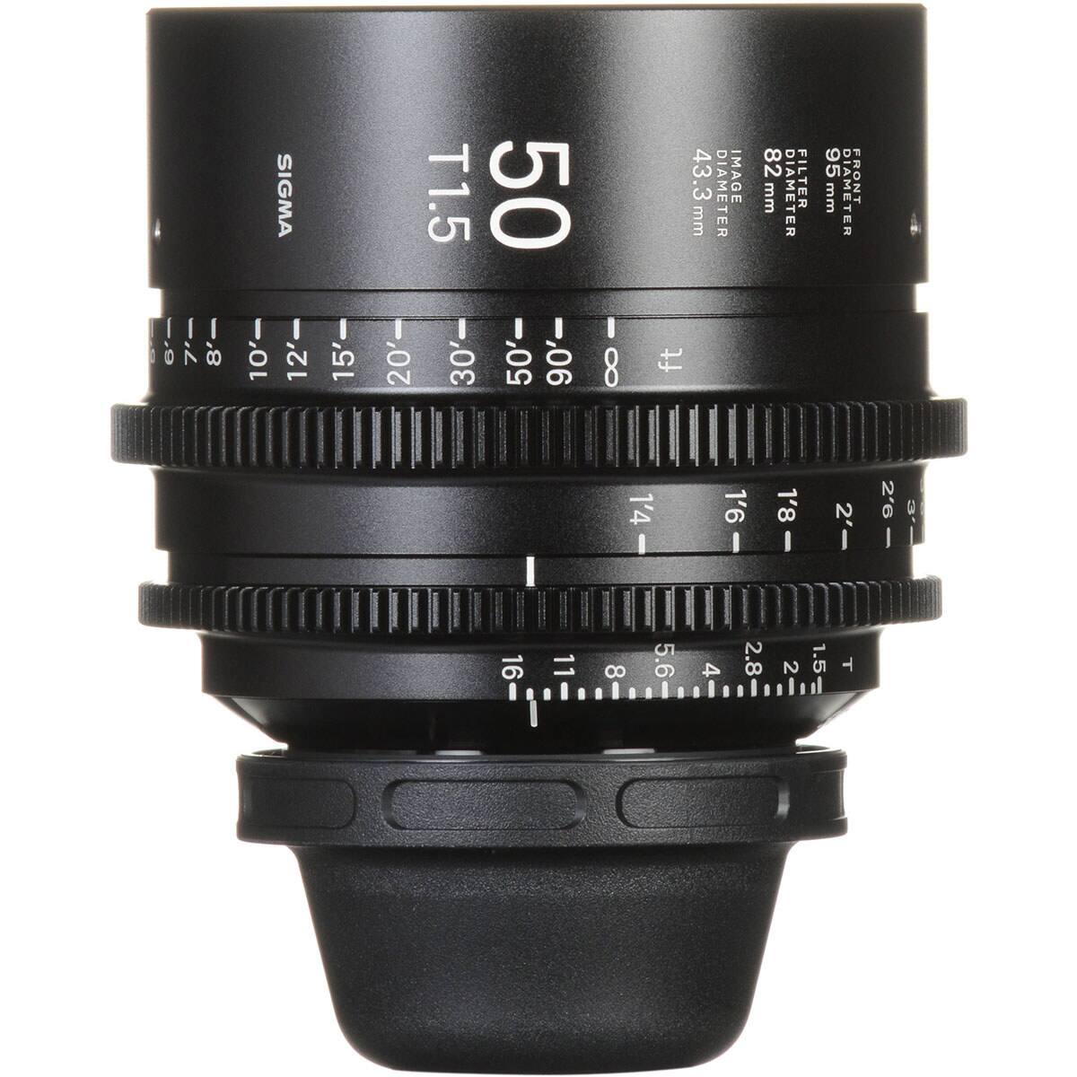 SIGMA  
50  
T1.5  
-0.06  

IMAGE DIAMETER 43.3 mm  
FILTER DIAMETER 82 mm  
FRONT DIAMETER 95 mm  

7' 8'  
1' 15'  
20'  
30'  
50'  
1'4  
1'6  
1'8  
2'