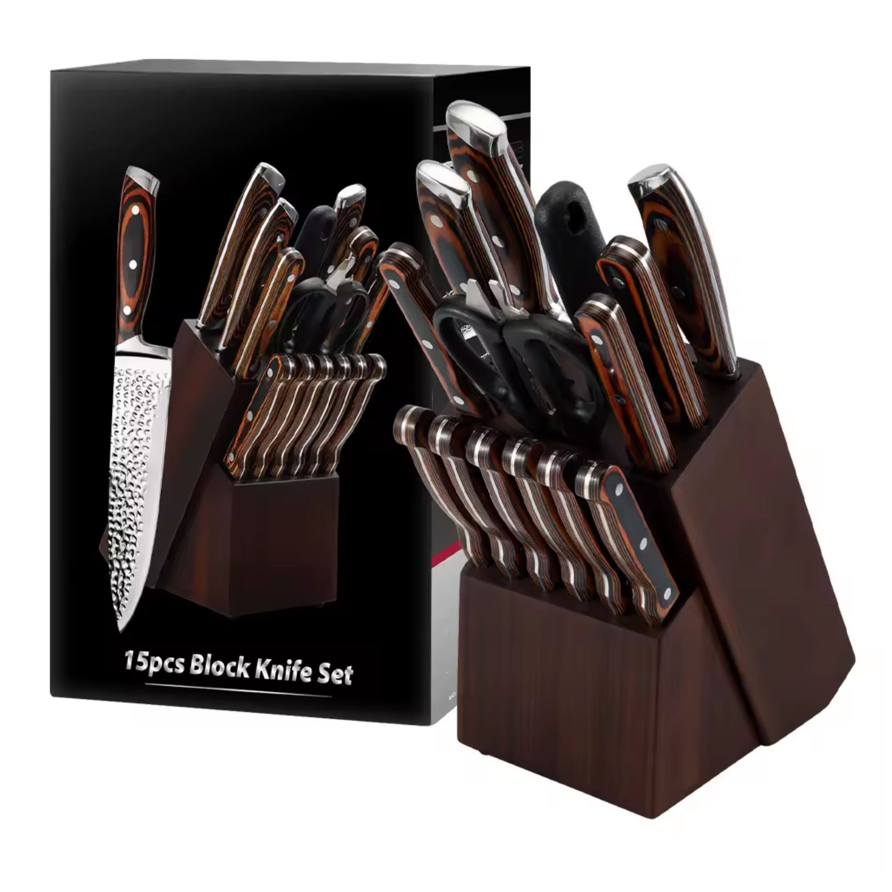 15pcs Block Knife Set