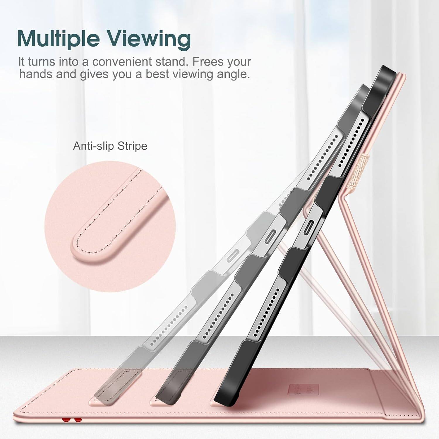 Multiple Viewing  
It turns into a convenient stand. Frees your hands and gives you a best viewing angle.  

Anti-slip Stripe
