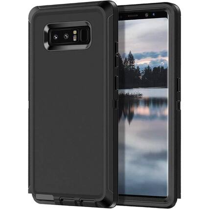 Front. Entronix - Entronix Case for Galaxy Note 8 - Triple-Layer Heavy Duty Protection - Black.