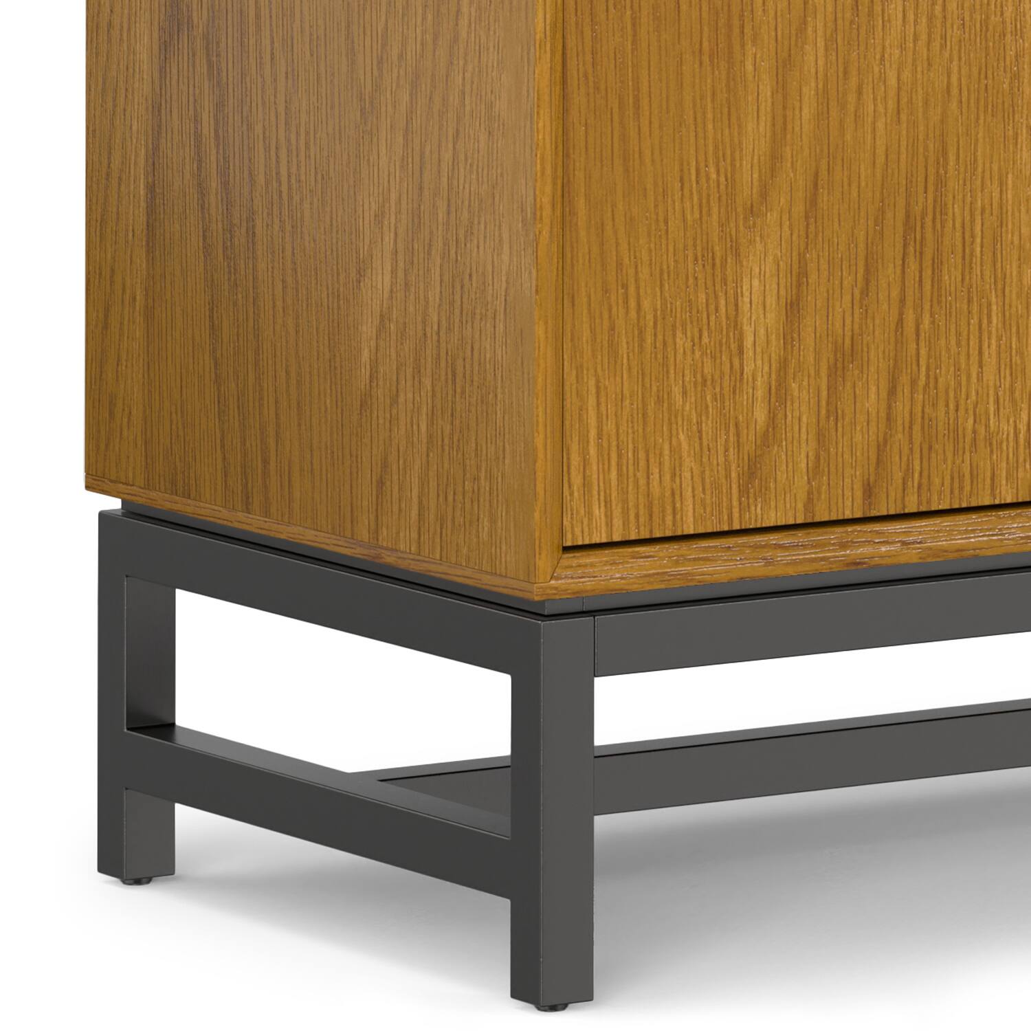 Alt View 8. Simpli Home - Banting Mid Century Sideboard with Centre Drawers in Oak Veneer - Oak Veneer.