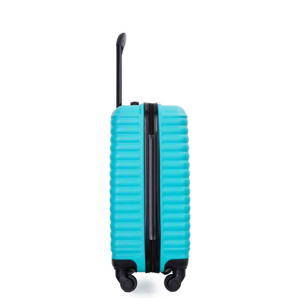 Alt View 1. BreeBe - Lightweight 20' Carry-On Luggage Suitcase with Spinner Wheels, ABS Material - Turquoise.