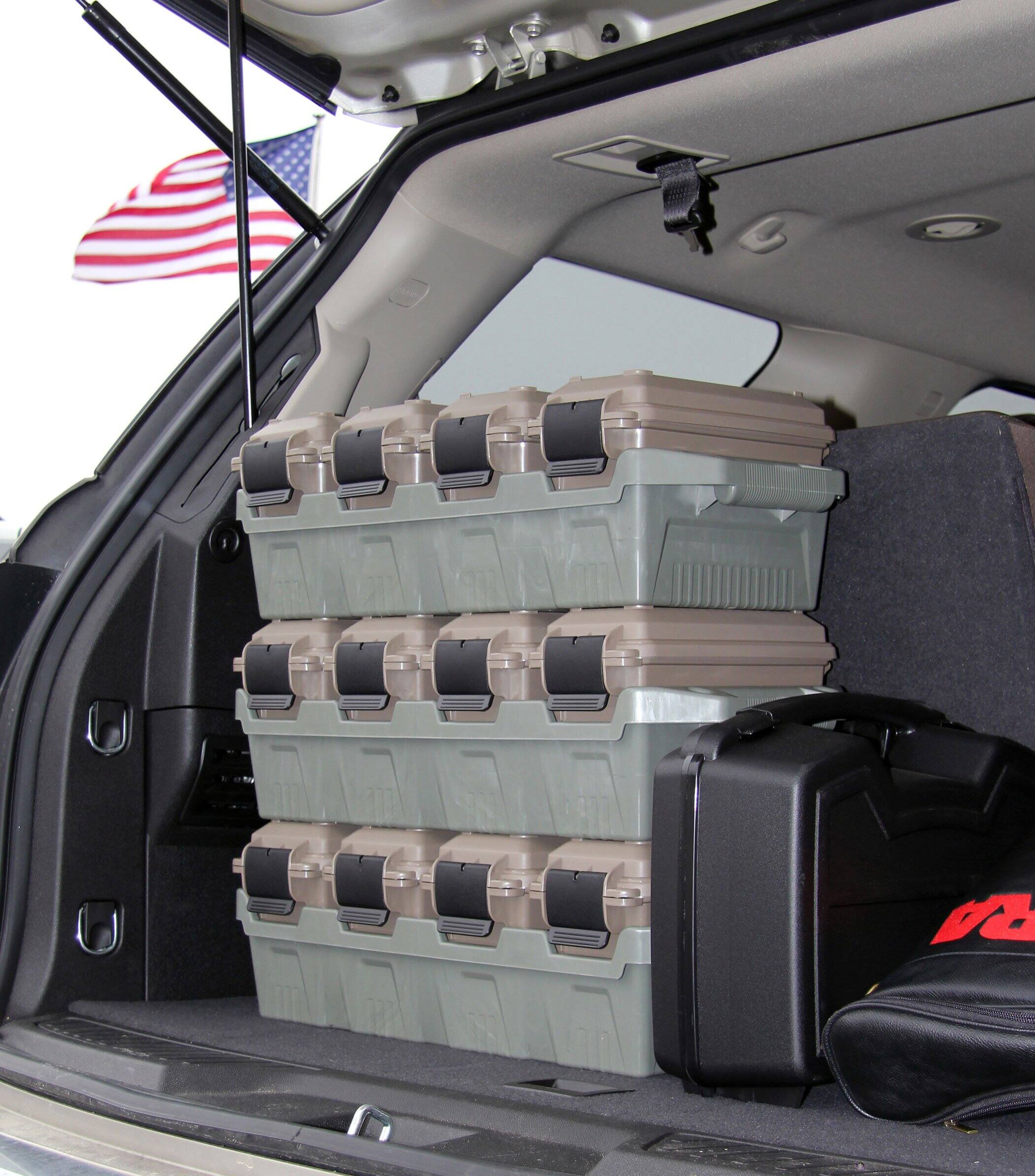 Back. HM 1810 - MTM AC4C 4 can Ammo Crate Convenient size Stackable easy carry transport 30 caliber ammo Rugged - AC5C.