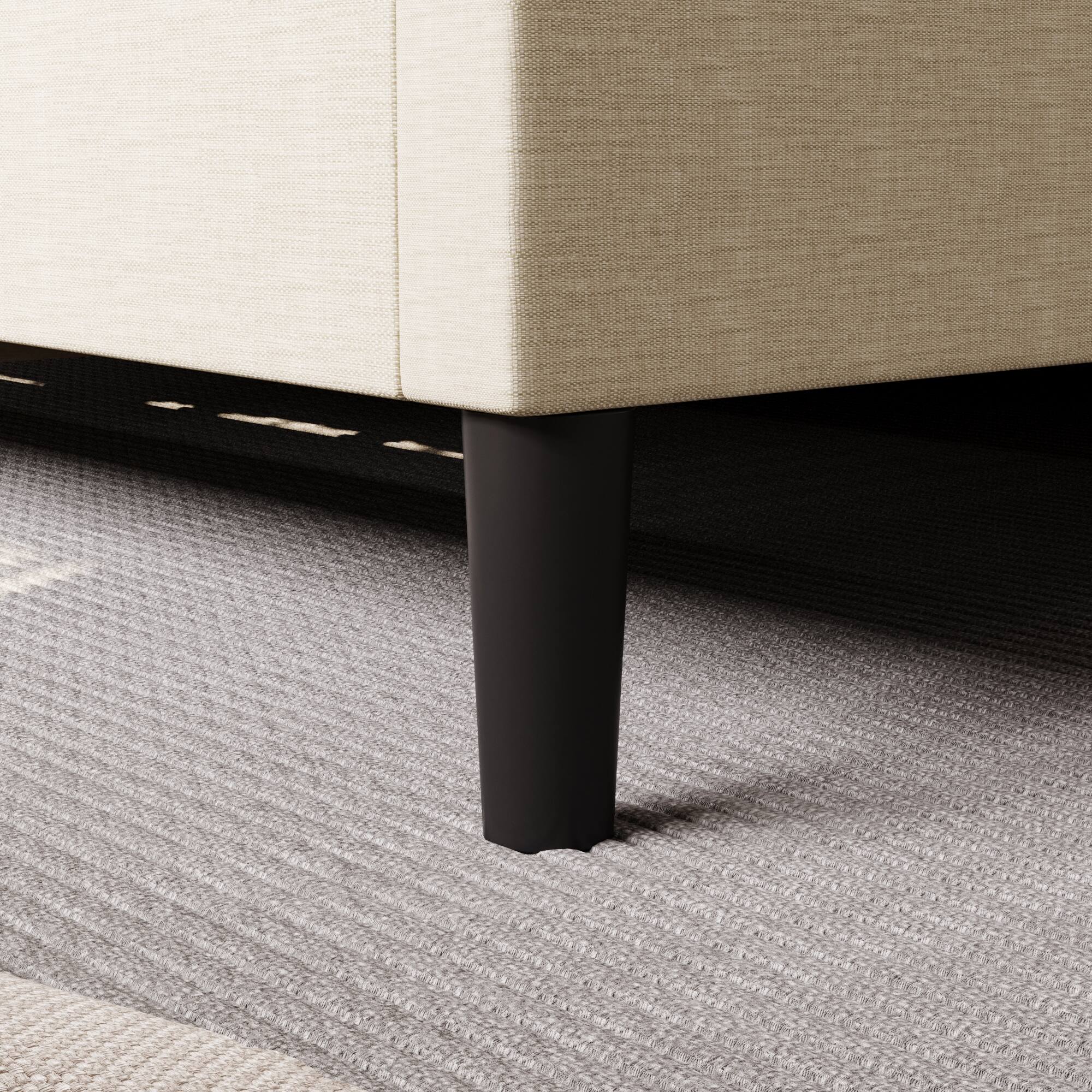 Alt View 7. Famapy - Famapy Upholstered Bed Frame - Reinforced Slats, Thickened Pine Boards for Stable Support - White.