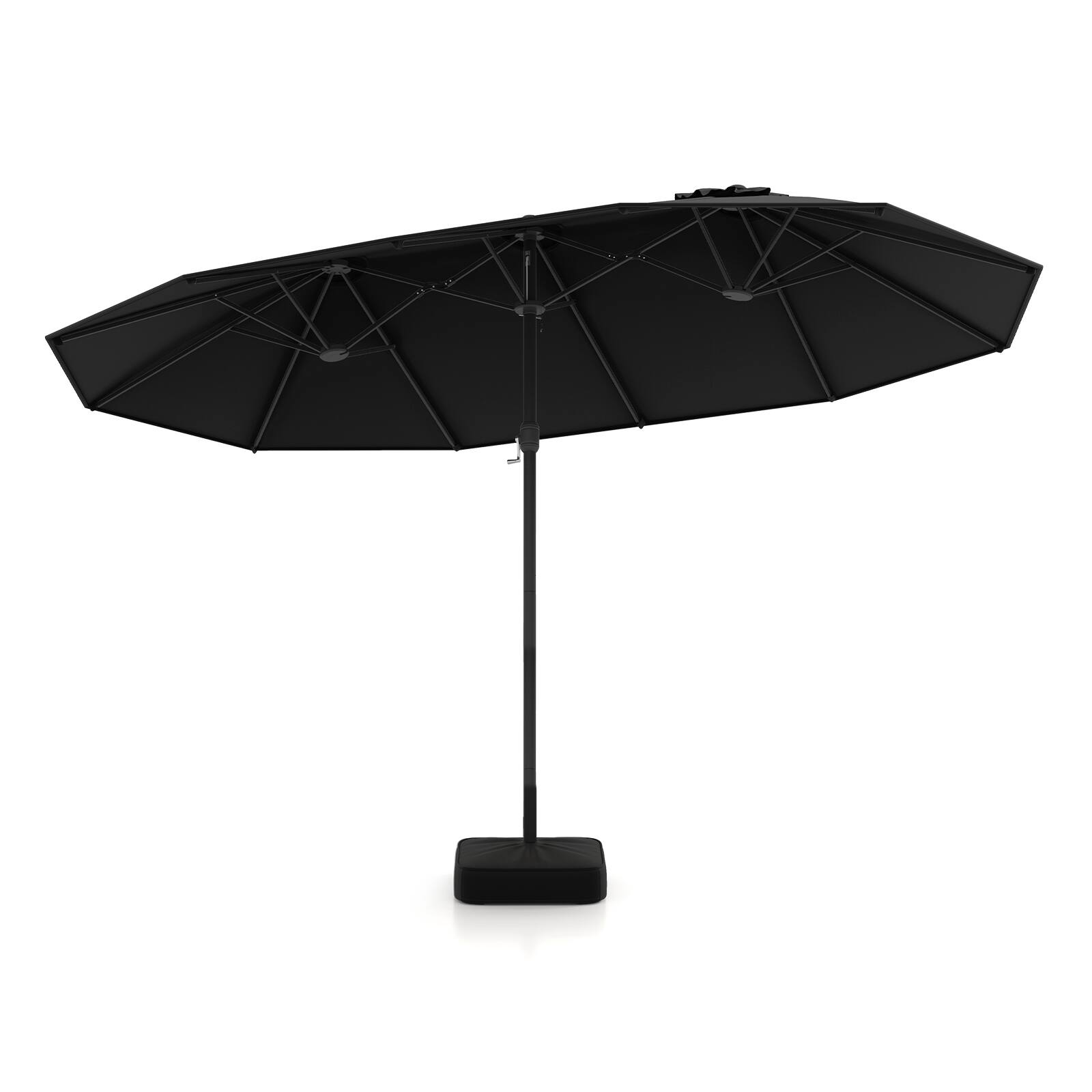 Alt View 7. Gymax - Gymax 15FT Outdoor Double-Sided Twin Patio Umbrella Sun Shade Crank Market Base Black - Black.
