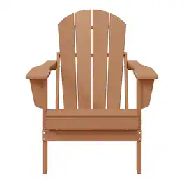 WestinTrends - Malibu HDPE Outdoor Patio Folding Poly Adirondack Chair - Teak