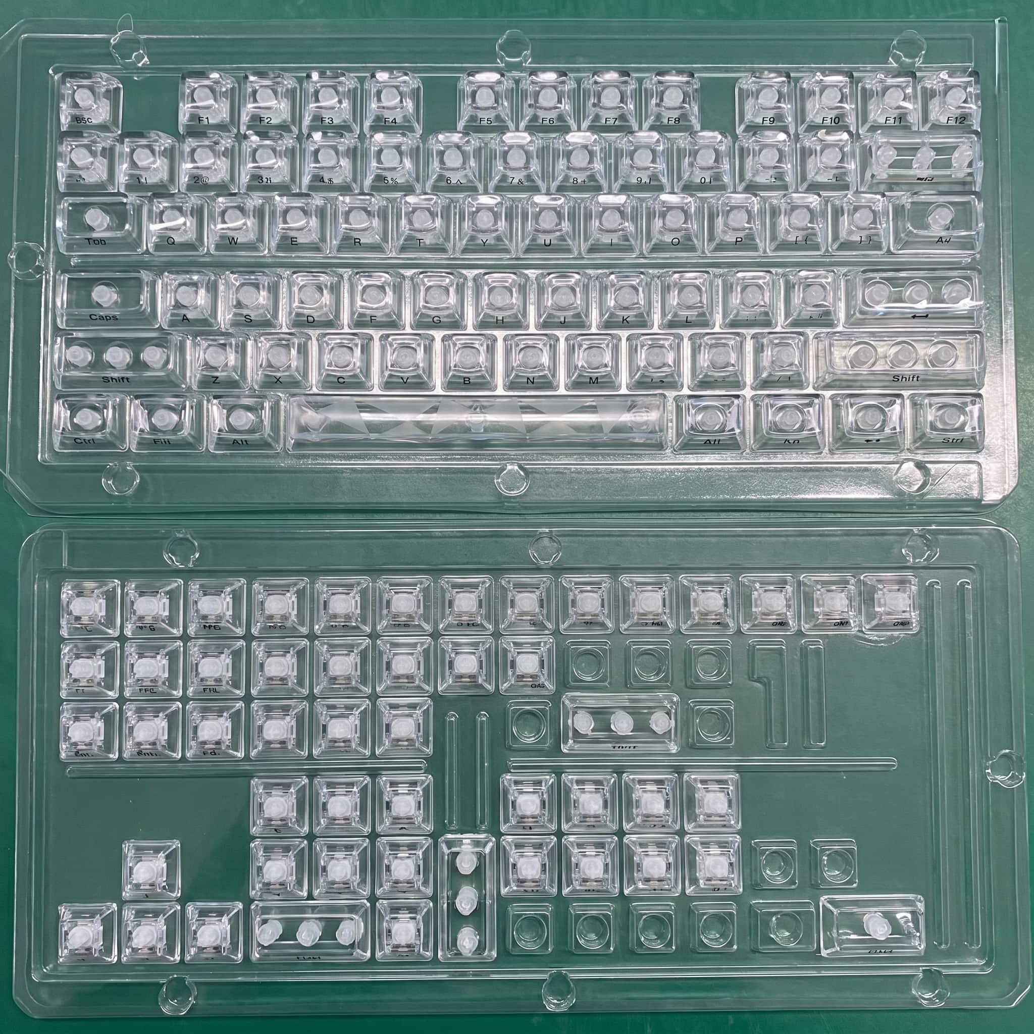 Womier - Clear Keycaps Set, Transparent Shine Through Keycap for MX-Compatible 61/68/84/87/98/100/104 Mechanical Keyboard - White