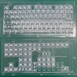 Womier - Clear Keycaps Set, Transparent Shine Through Keycap for MX-Compatible 61/68/84/87/98/100/104 Mechanical Keyboard - White