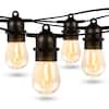 Front. Lepro - 50ft Outdoor S14 LED String Lights, 2700K Warm White, 15 Edison Bulbs, Waterproof Bistro Lights for Garden Patio Holiday.