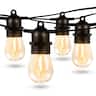 Lepro - 50ft Outdoor S14 LED String Lights, 2700K Warm White, 15 Edison Bulbs, Waterproof Bistro Lights for Garden Patio Holiday