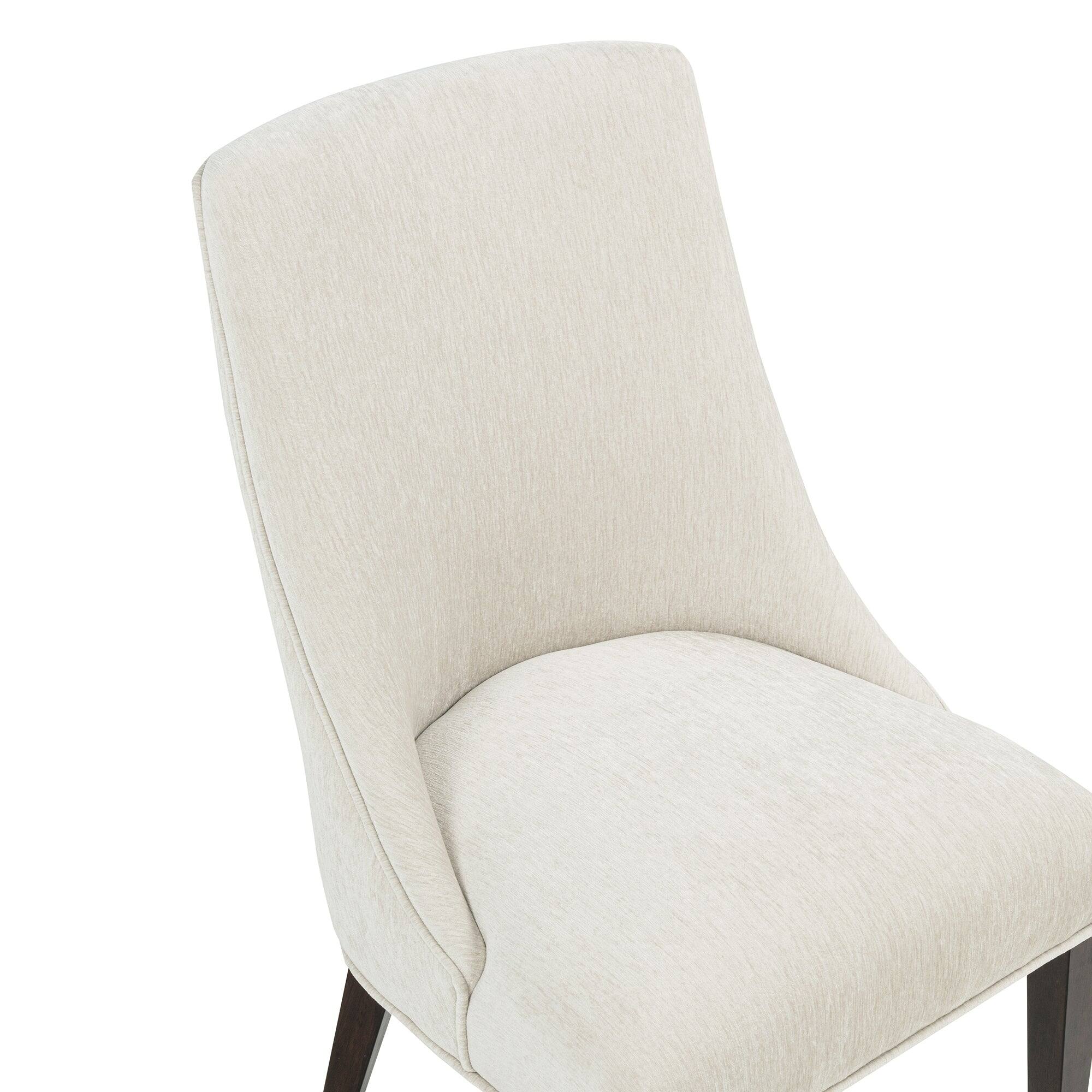 Alt View 1. Manhattan Comfort - Beever Modern Wood Chenille Dining Chair - Set of 4 - Cream.