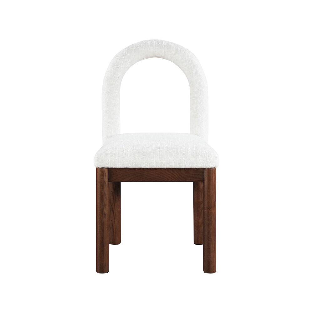 Alt View 2. Meridian Furniture - Conrad Cream Linen Textured Fabric Dining Chair - Beige.