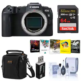 Bundle - Canon - EOS RP Mirrorless Full Frame Camera - With 64GB SDXC Card, Camera Case, Cleaning Kit, Card Reader, Pc