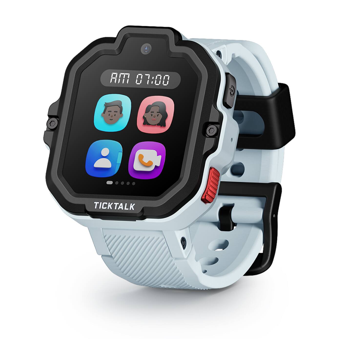 TickTalk - 5 Kids Smartwatch with Voice & Video Call, Text, GPS, SOS & School Mode - AT&T - Ash Gray - (2025)
