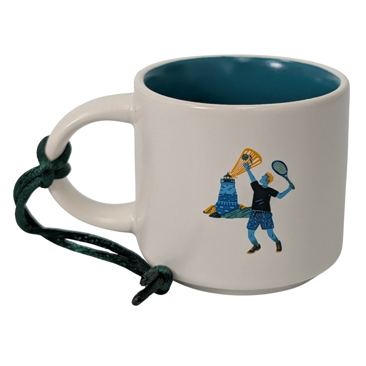Angle. Starbucks - Starbucks Discovery Series Rhode Island Ceramic Demitasse Ornament Mug, 2 Oz - Blue.