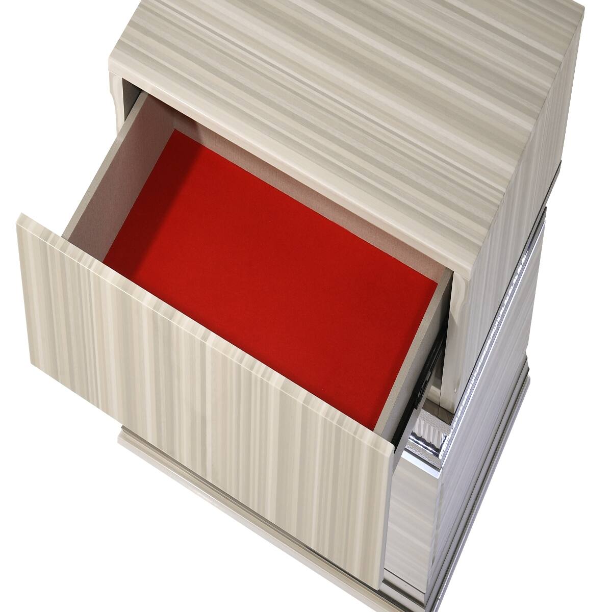 Alt View 1. Loheer - Loheer Gray Two Drawer Nightstand with Integrated LED Accent Lighting - Gray.