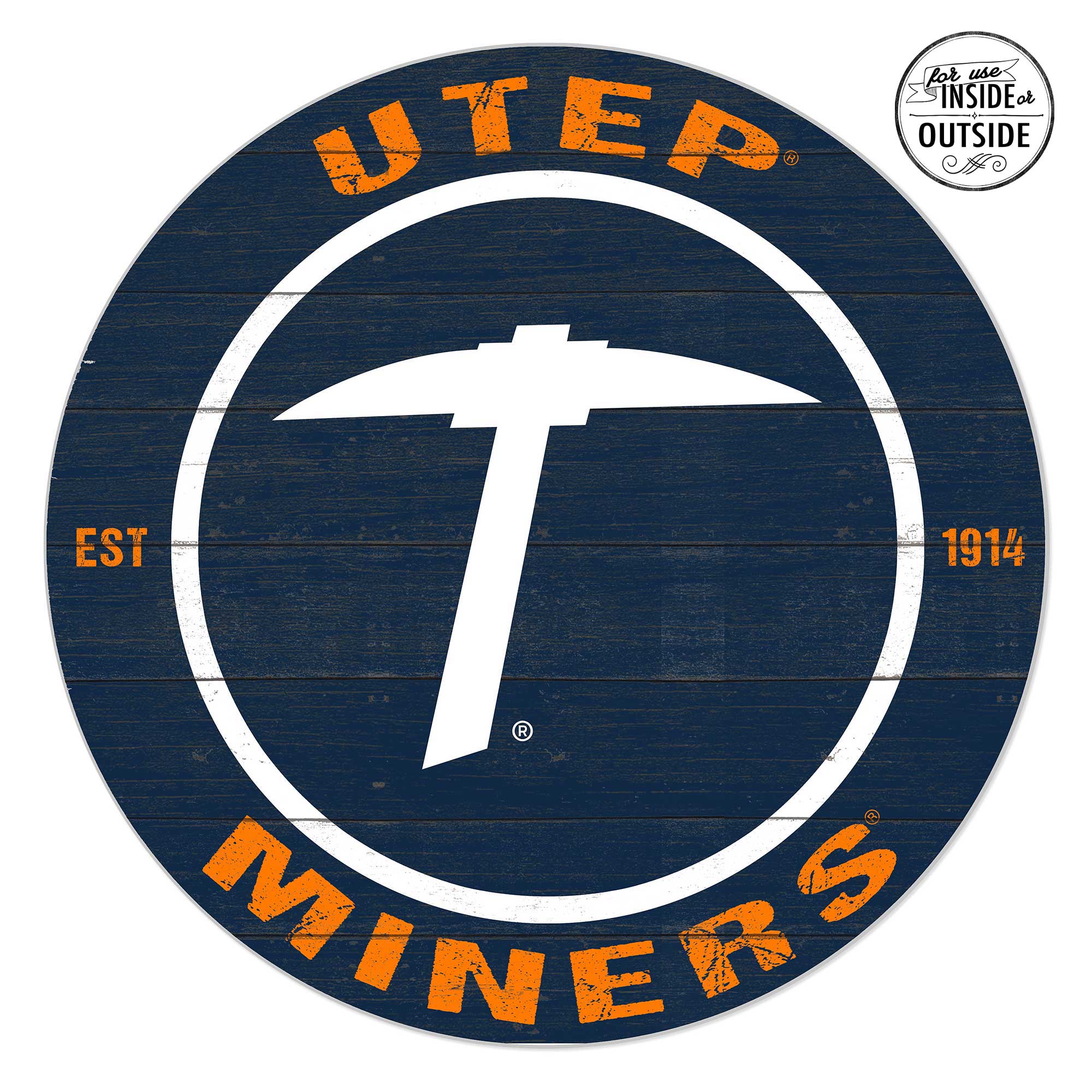 UTEP Miners 20'' x 20'' Indoor/Outdoor Team Color Circle Sign