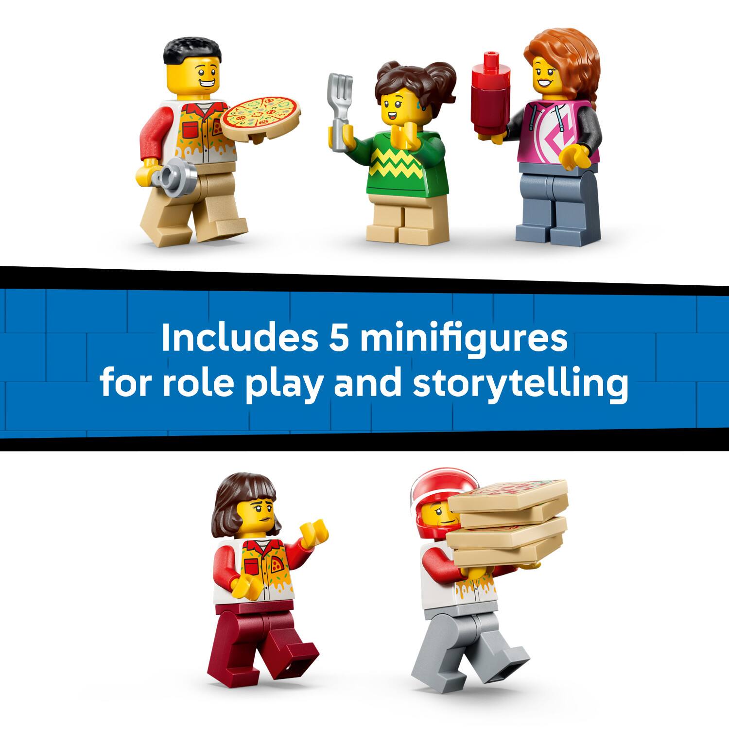 Includes 5 minifigures for role play and storytelling