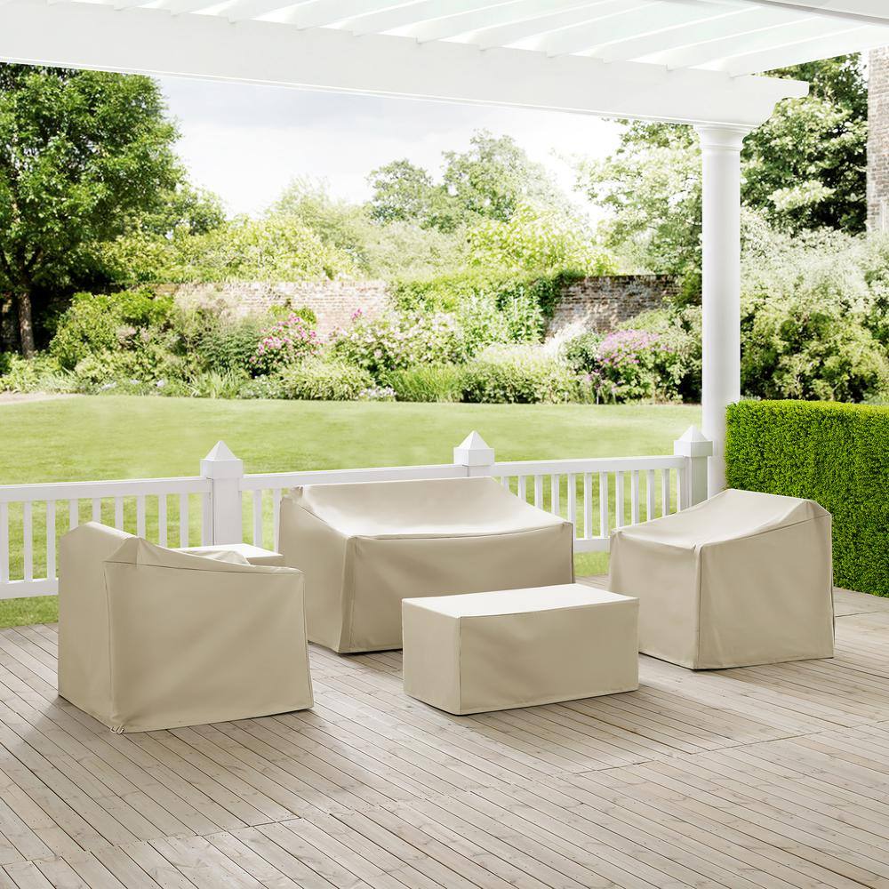 Alt View 2. Crosley Furniture - 5Pc Outdoor Furniture Cover Set - Tan.
