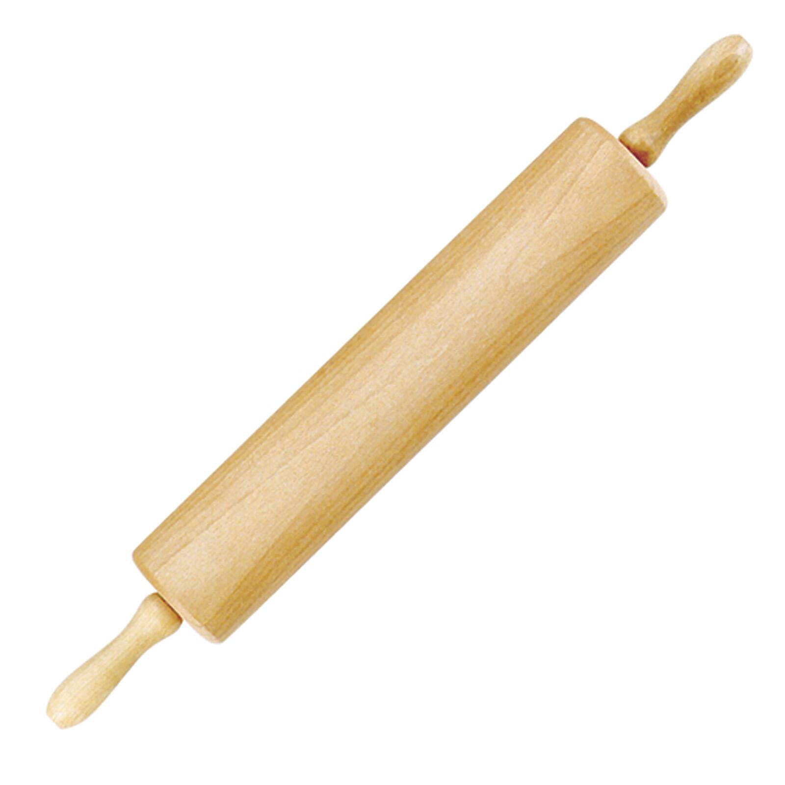 Front. Norpro - Wooden Rolling Pin, 13 Inch Hardwood Dough Roller - Beige.