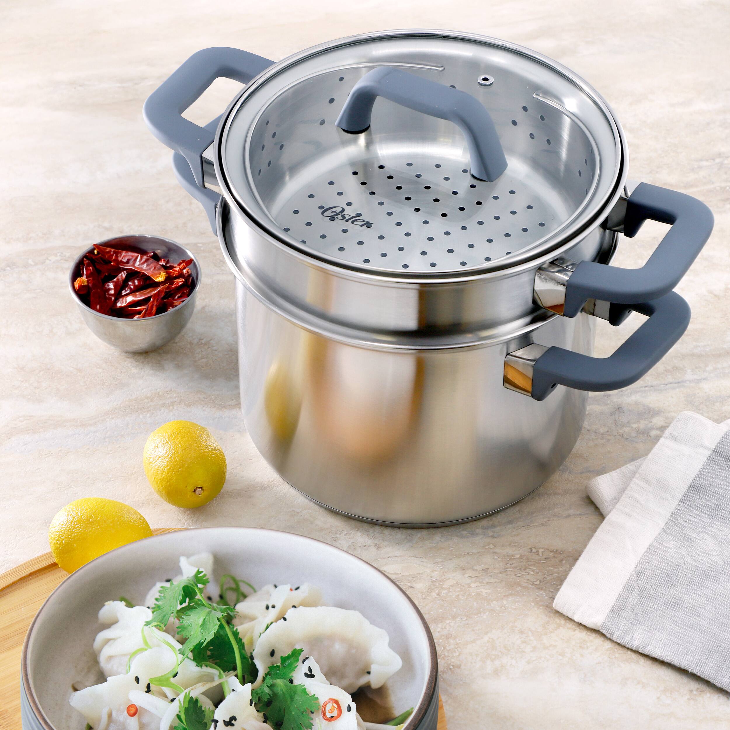 Alt View 4. Oster - Oster Beauford 4 Piece 5 Quart Stainless Steel Stock Pot with Inserts - Silver.