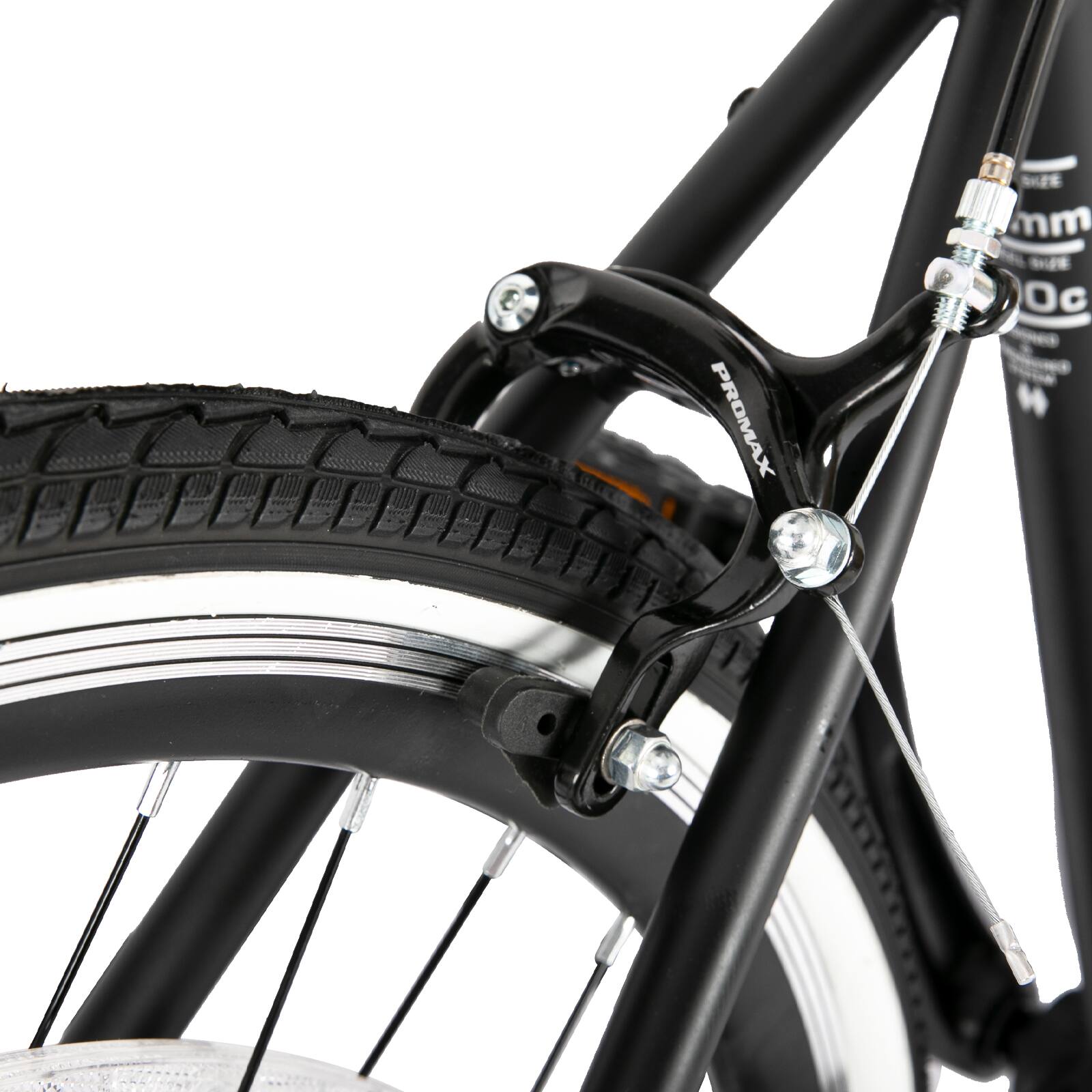 Alt View 8. HILAND - HILAND Flow 700C Adult Hybrid Bike, 7 Speeds Commuter Bicycle for Men Women, Aluminum Alloy Frame, Black - black.