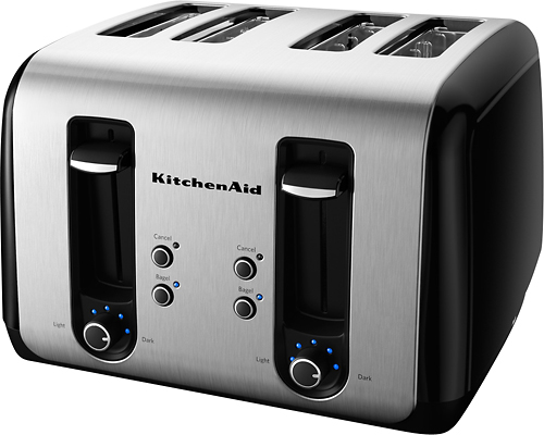 KitchenAid KMT4116OB 4-Slice Wide-Slot Toaster Onyx  - Best Buy