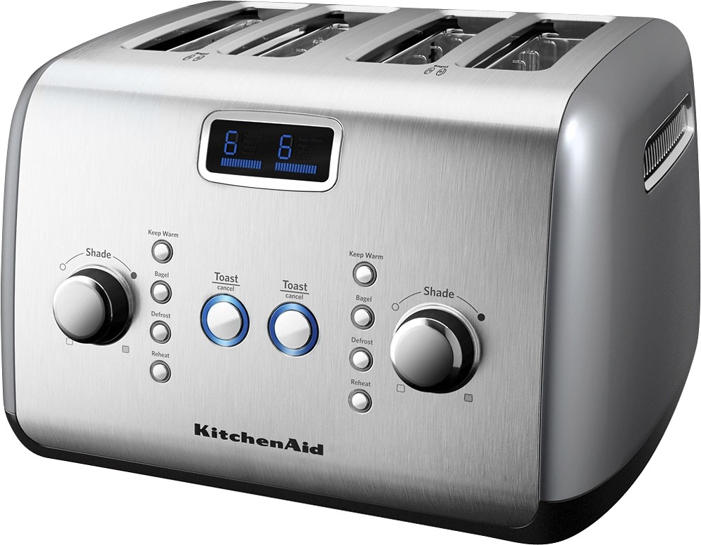 KitchenAid 4-Slice Wide-Slot Toaster Silver Kmt423cu - Best Buy
